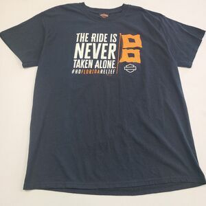 Harley Davidson Mens Sz Large Black Florida Hurricane Relief Shirt HD Biker